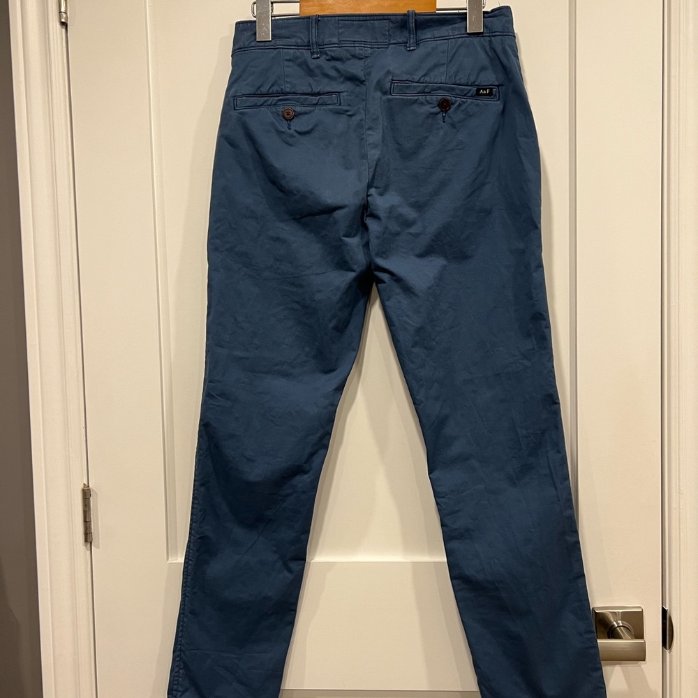 Abercrombie & Fitch Blue Chinos, Langdon Skinny Stretch Fit - Picture 10 of 15